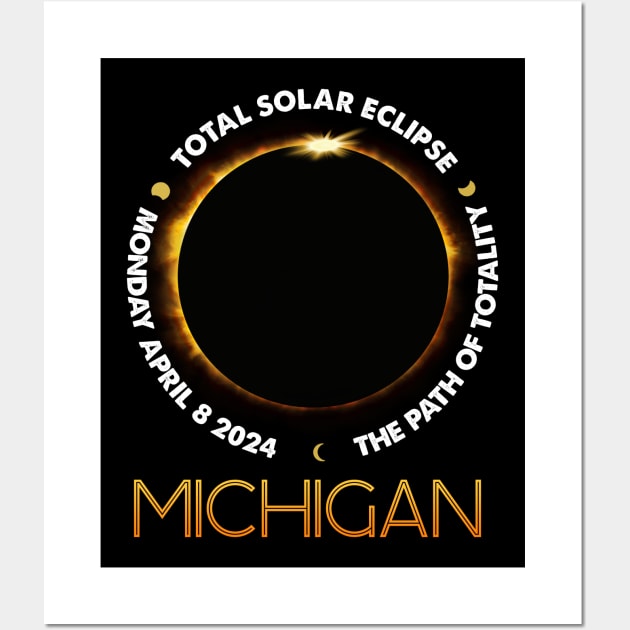 MICHIGAN Total Solar Eclipse 2024 American Totality April 8 Wall Art by Sky full of art